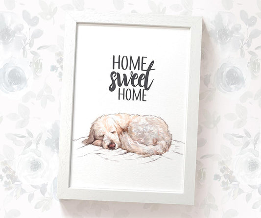 Goldendoodle Sleeping Print "Home Sweet Home"