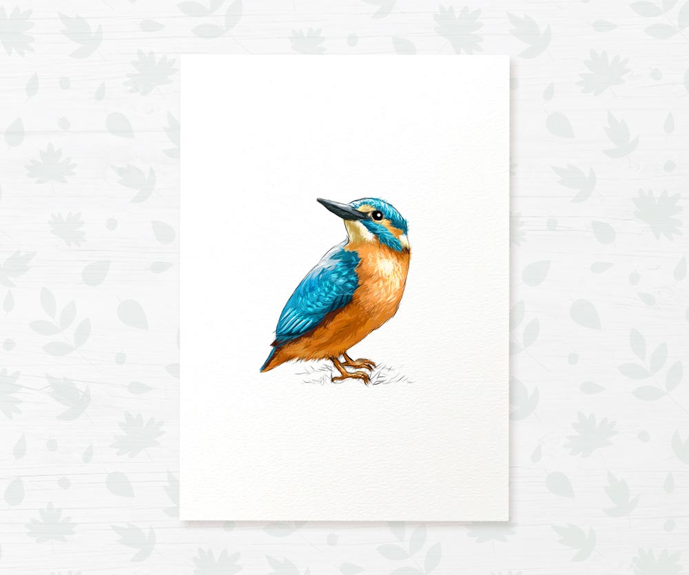 Bird Nursery Prints New Baby Shower Gift Boy Girl Kingfisher Childrens Wall Art Set Playroom Decor