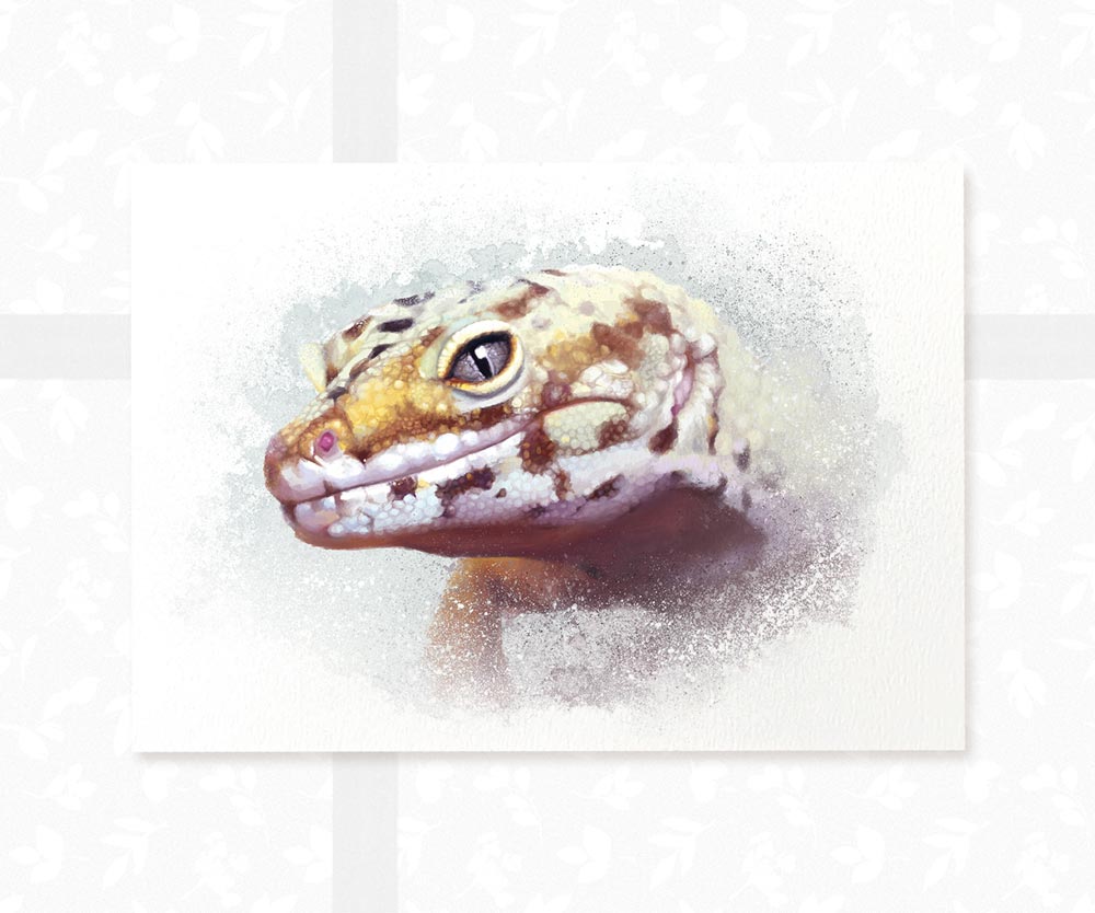 Leopard Gecko Reptile Lizard Lover Birthday Gift Ideas Prints Poster Animal Wall Art Set Vivarium Décor
