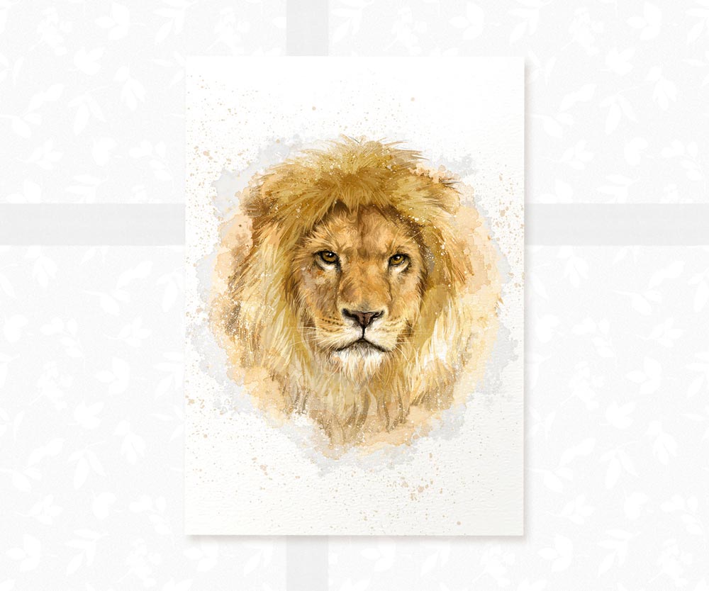 New Baby Shower Gift Safari Jungle Nursery Decor Animal Wall Art Lion Print Newborn Gender Neutral