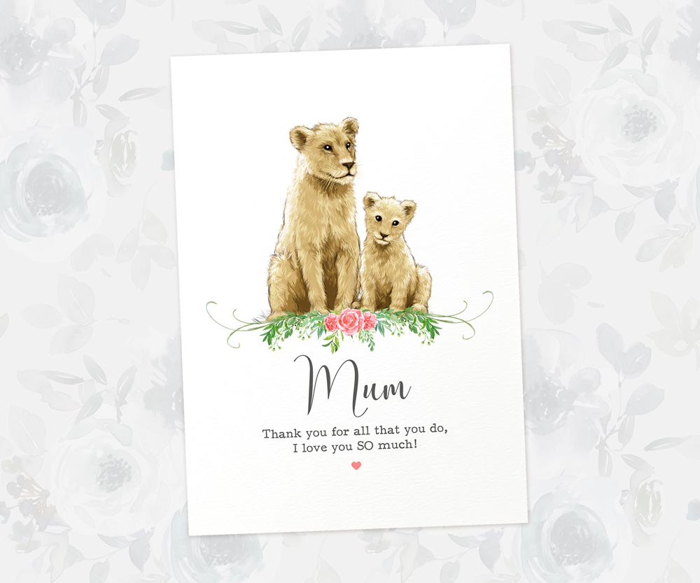 Thank You Personalised Name Gift Animal Prints Lion Wall Art Custom Fathers Day Son Grandad Present