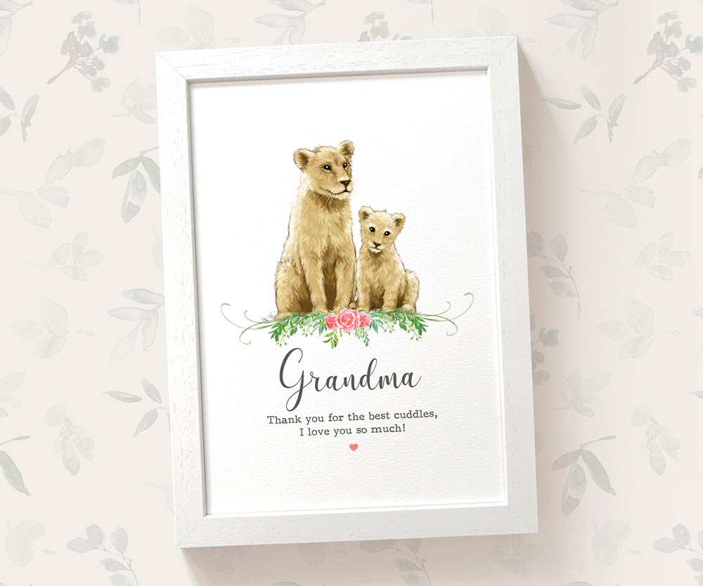 Thank You Personalised Name Gift Animal Prints Lion Wall Art Custom Teacher Mum Best Friend Present