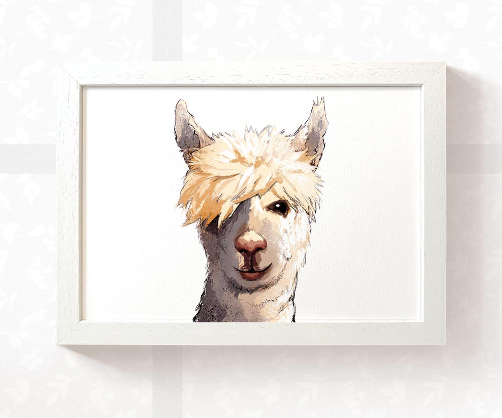 Llama Face Print