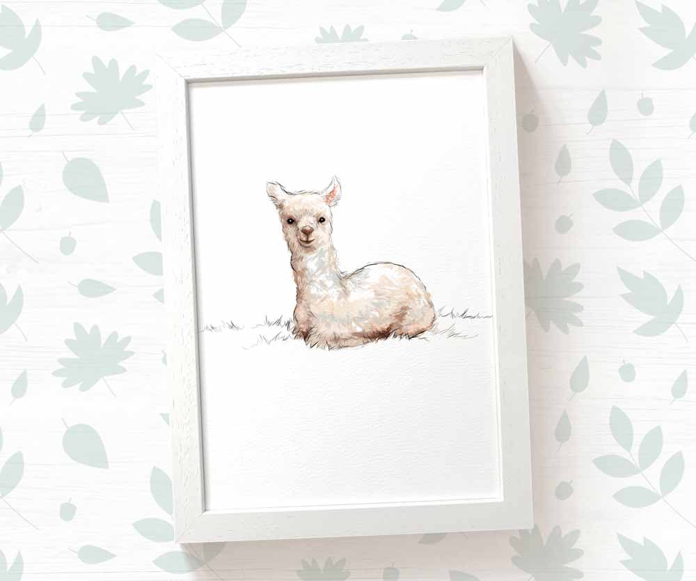 Llama Farm Animal Nursery Print