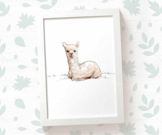 Llama Farm Animal Nursery Print