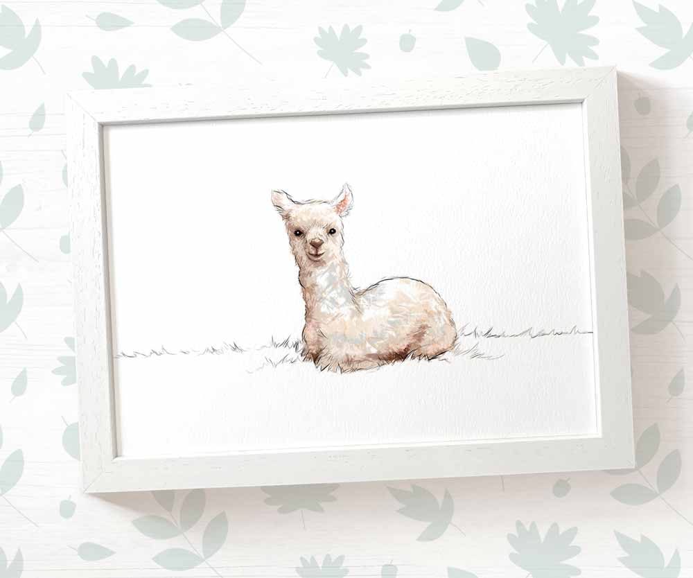 Llama Farm Animal Nursery Print