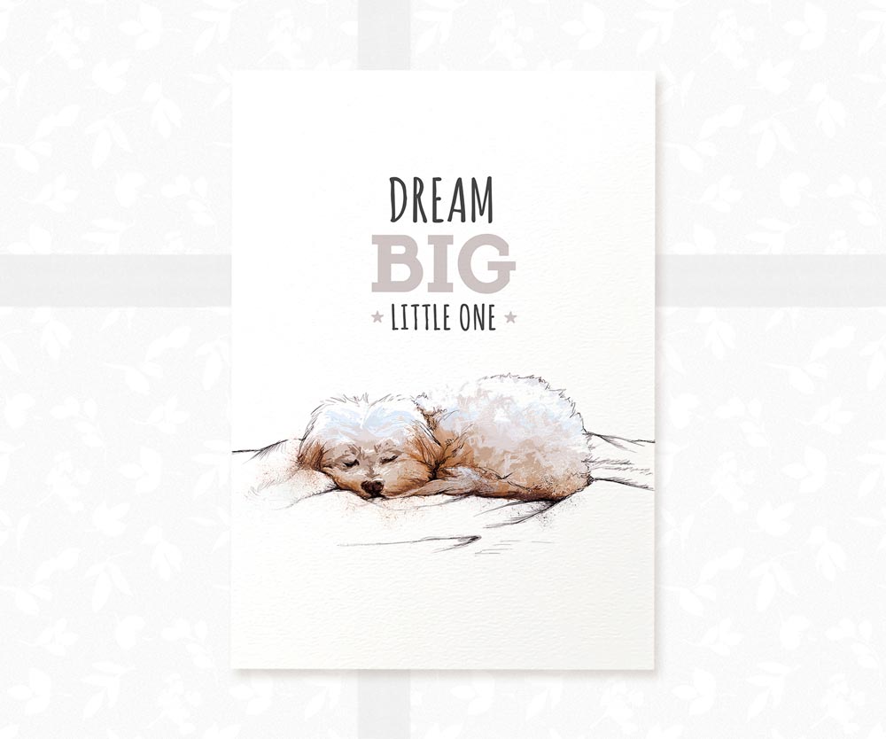 Maltese Dog Nursery Print "Dream Big Little One"