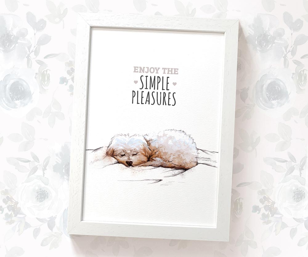 Maltese Dog Print "Enjoy the Simple Pleasures"