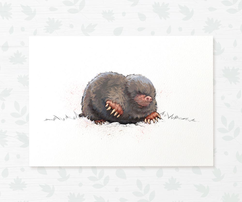 Mole Woodland Animal Nursery Print