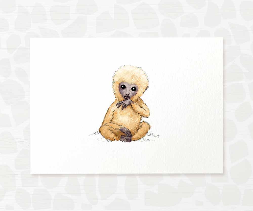 Safari Nursery Prints New Baby Shower Gift Boy Girl Monkey Animal Wall Art Set Playroom Decor