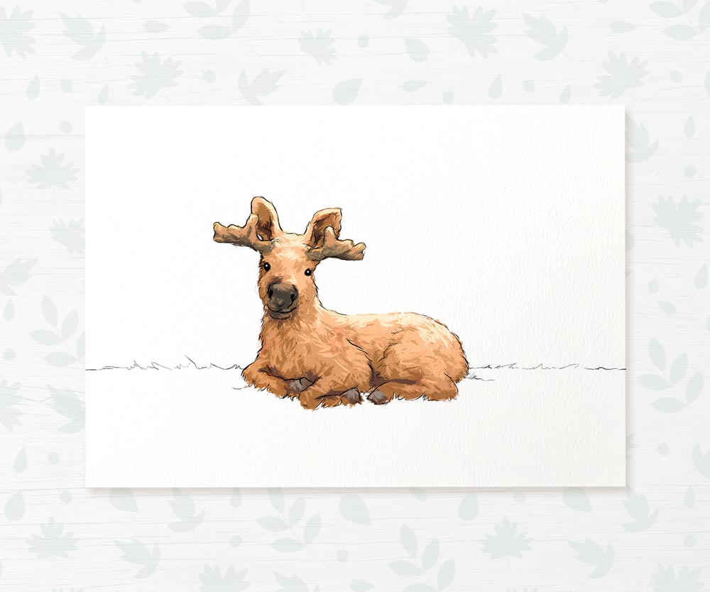 Moose Woodland Animal Nursery Print