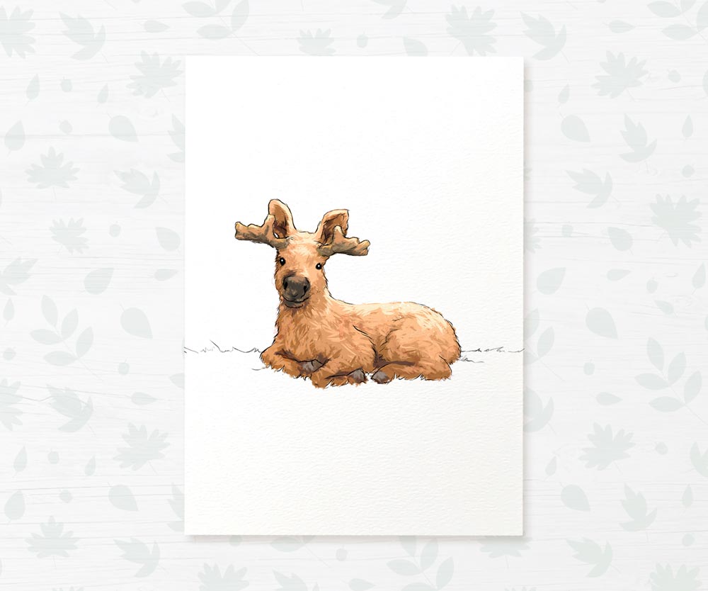 Moose Woodland Animal Nursery Print