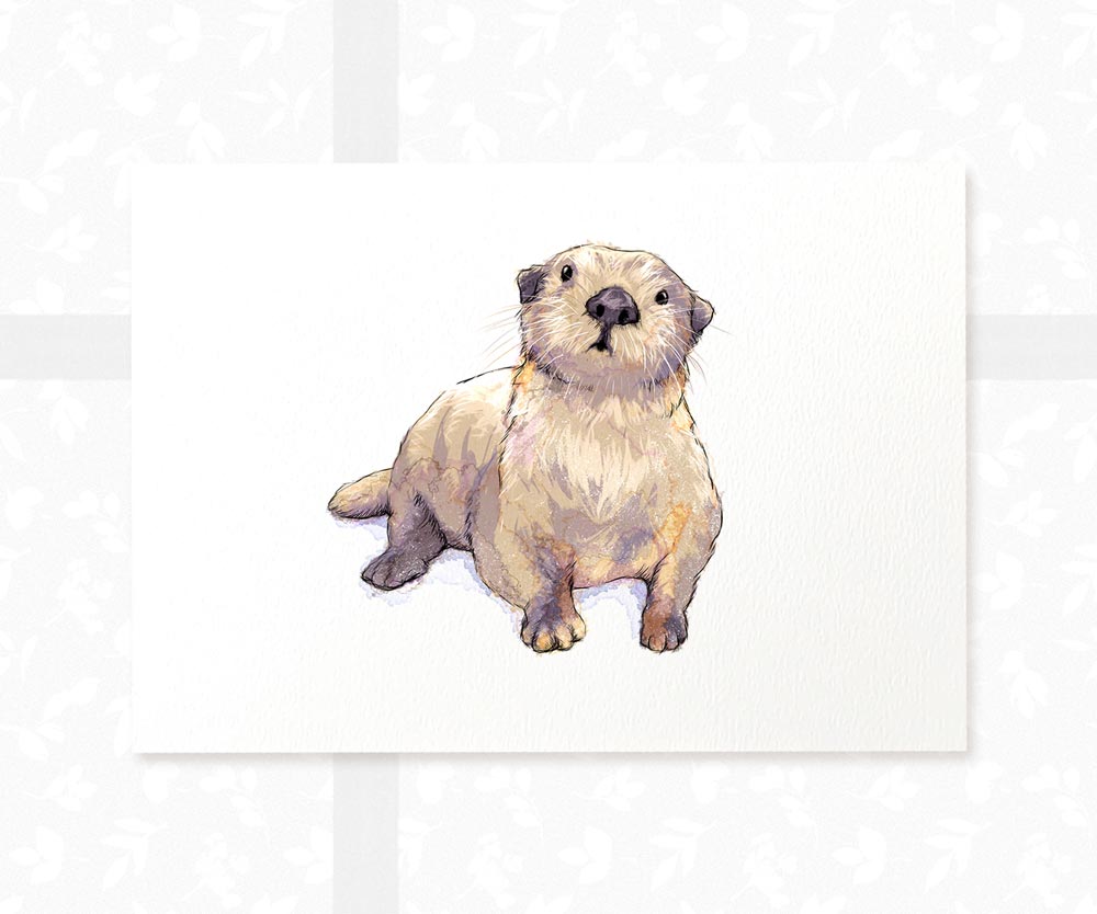 Sea Otter Animal Nursery Print