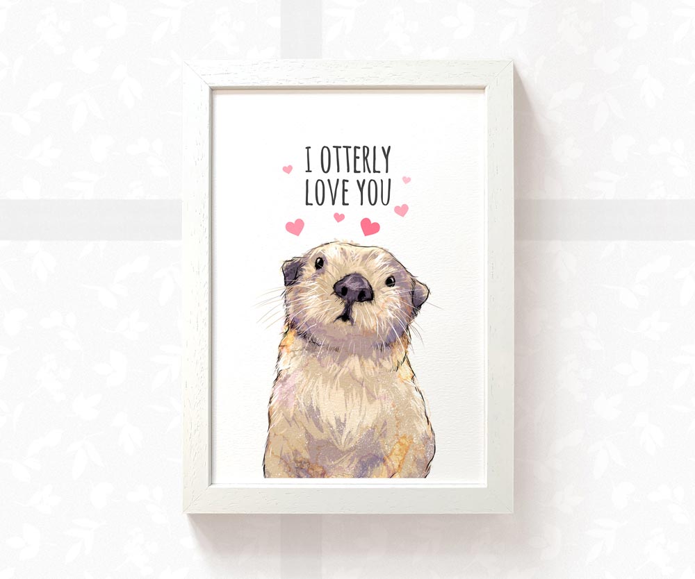 Otter Print "I Otterly Love You"