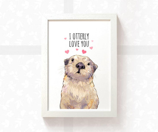 Otter Print "I Otterly Love You"