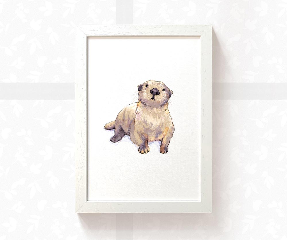 Sea Otter Animal Nursery Print