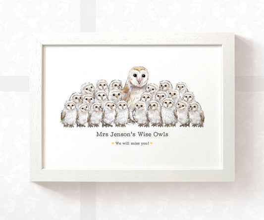 Personalised Gift For Teacher Appreciation Thank You Best Headteacher Presents Owl Custom Prints Meaningful Farewell Ideas