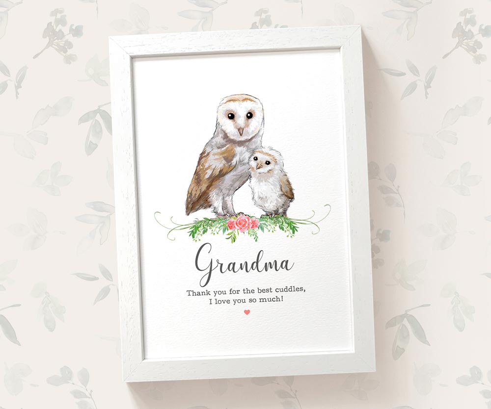 Bird Thank You Personalised Name Gift Prints Owl Wall Art Custom Teacher Mum Best Friend Present