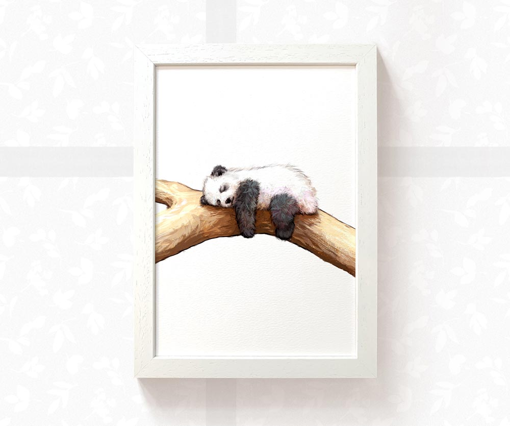 Sleeping Panda Nursery Print