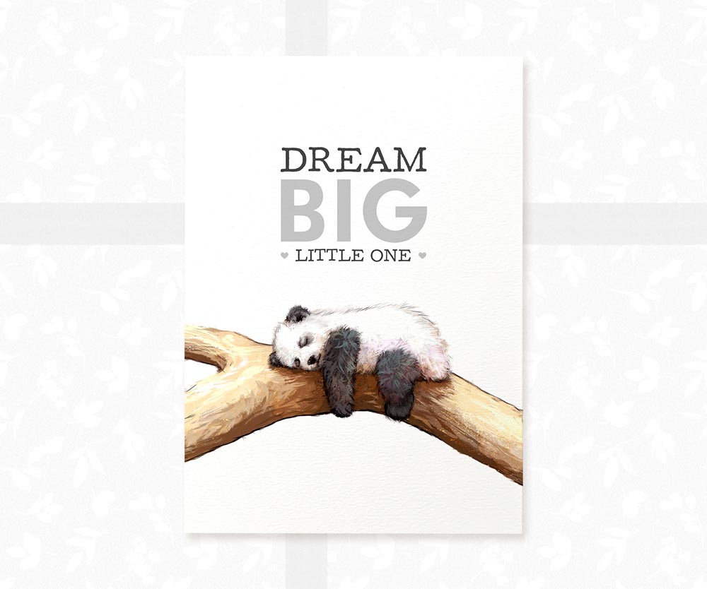 Sleeping Panda Nursery Print "Dream Big Little One"