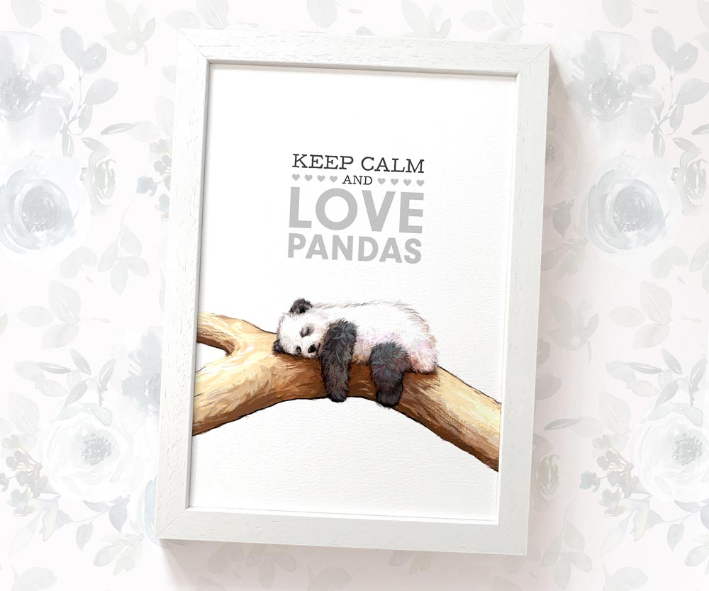 Panda Sleeping Print "Keep calm and love Pandas"