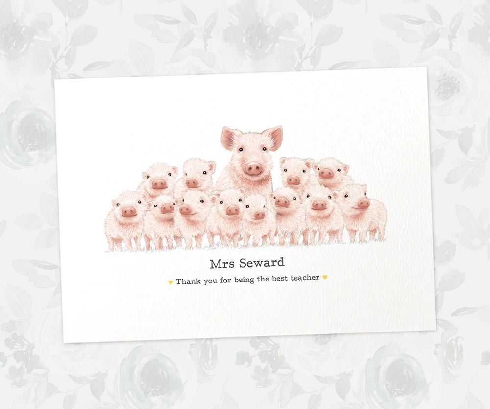 Thank You Teacher Gift Ideas End Of Year Appreciation Headteacher Present From Student Graduation Pig Prints