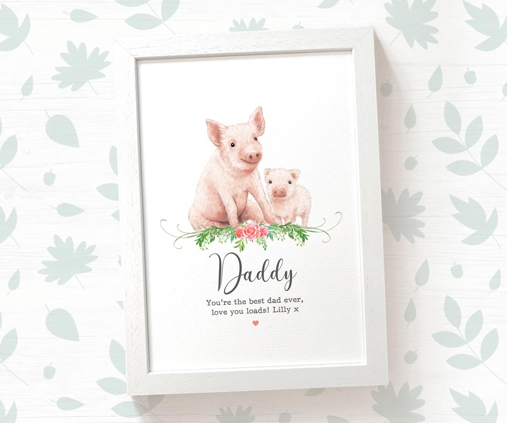 Thank You Personalised Name Gift Animal Prints Pig Wall Art Custom Mothers Day Daughter Love Grandma