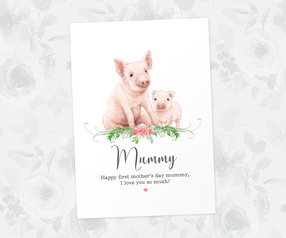 Thank You Personalised Name Gift Animal Prints Pig Wall Art Custom Fathers Day Son Grandad Present