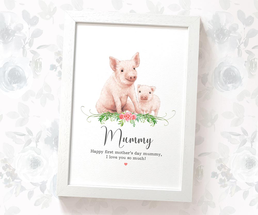 Thank You Personalised Name Gift Animal Prints Pig Wall Art Custom Mothers Day Daughter Teacher Present