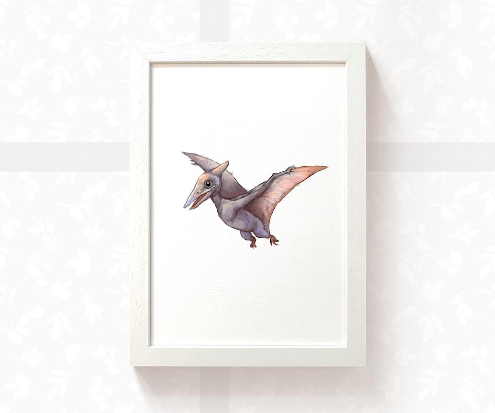 Pterodactyl Dinosaur Nursery Print