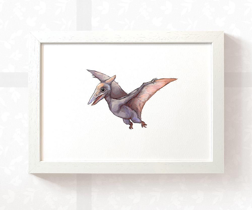 Pterodactyl Dinosaur Nursery Print