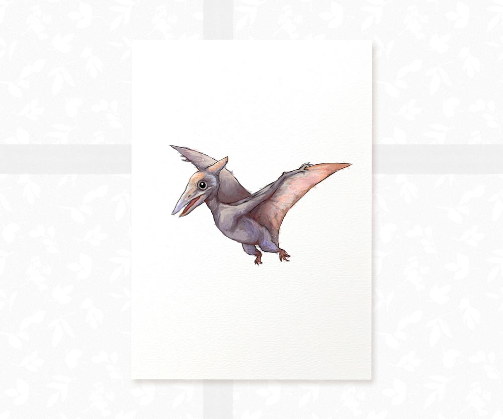 Pterodactyl Dinosaur Nursery Print
