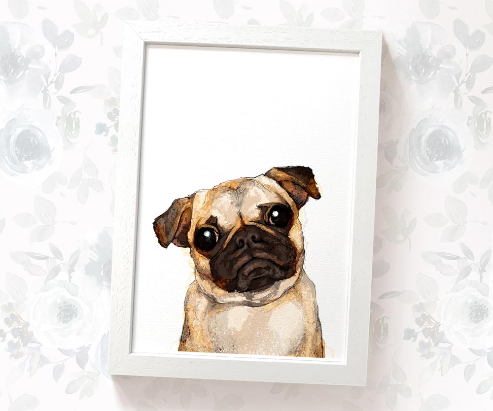 Fawn Pug Print