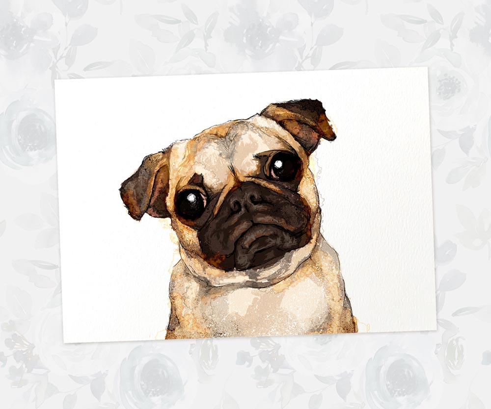 Fawn Pug Print