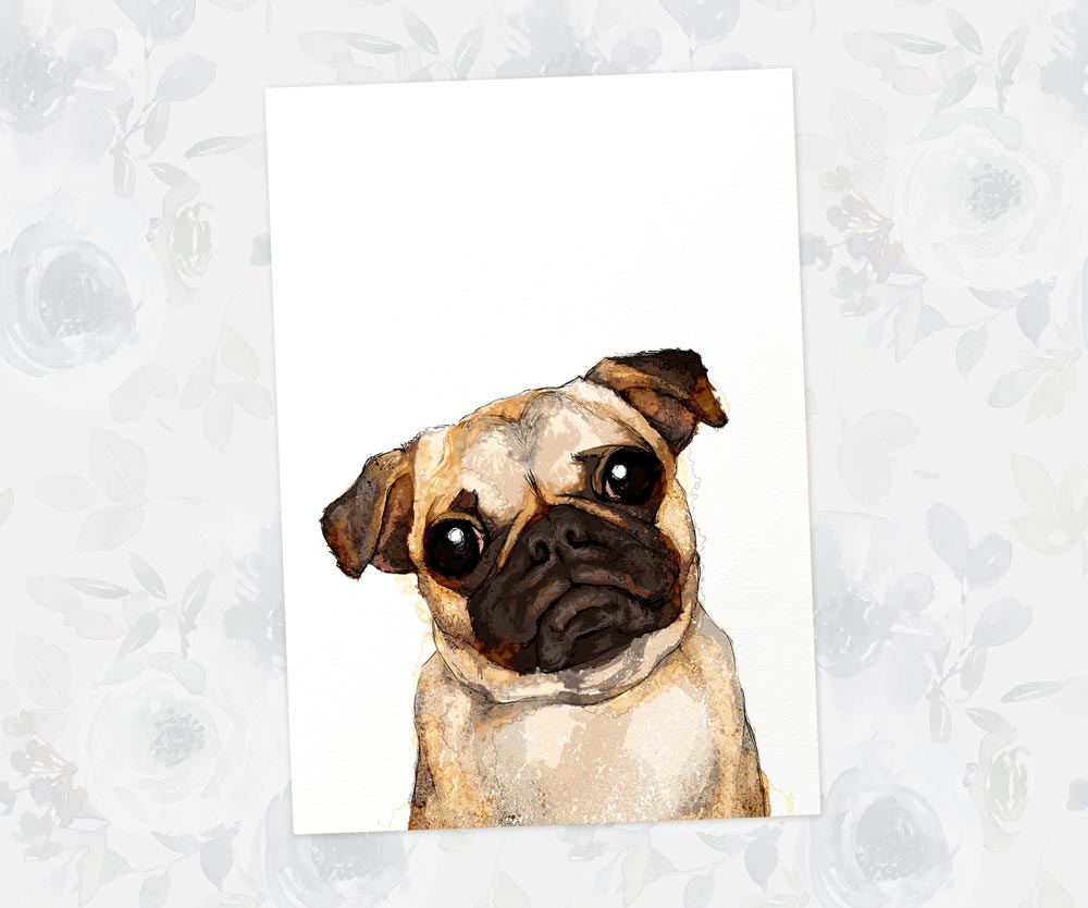 Fawn Pug Print