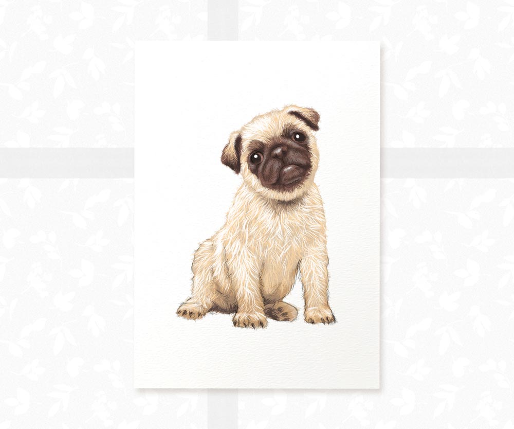 Pug Personalised Nursery Prints Set of 3
