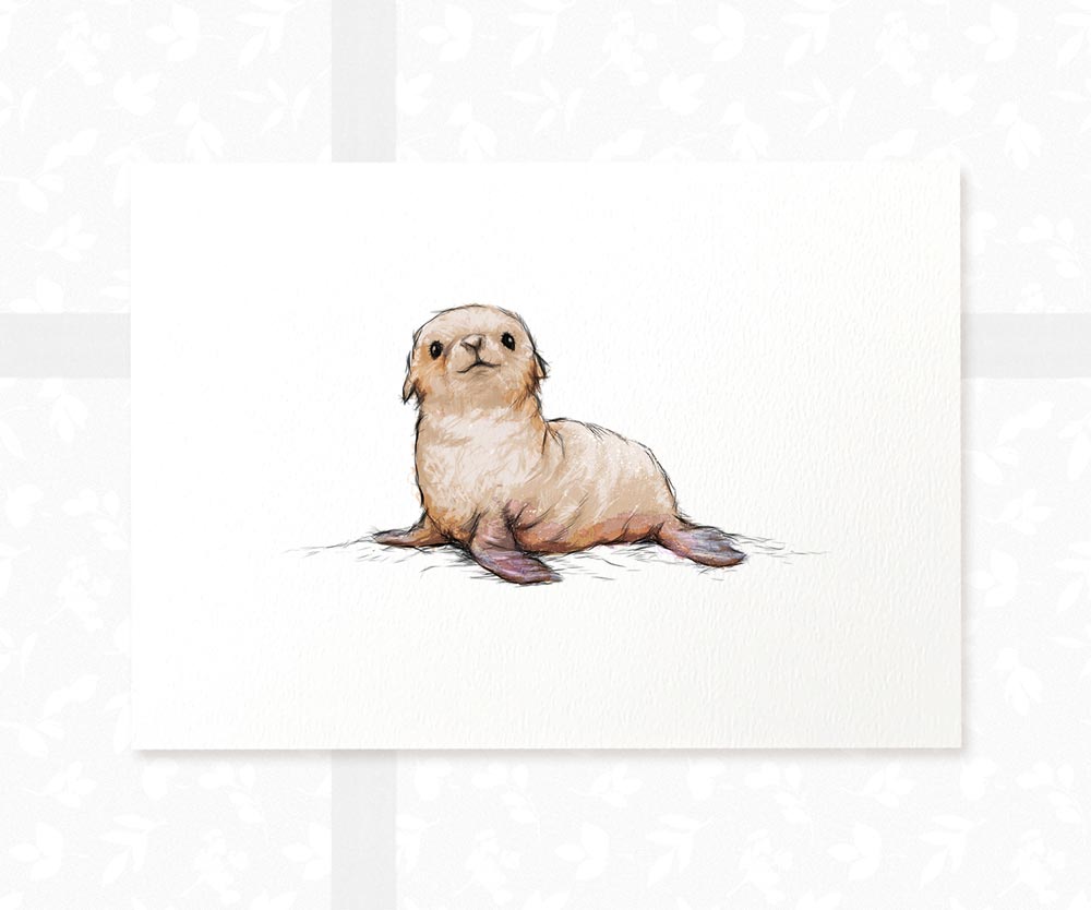 Seal Animal Nursery Print