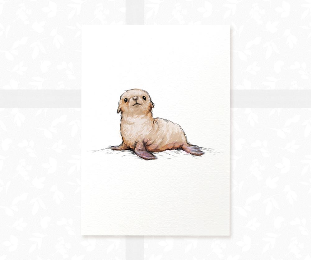 Seal Animal Nursery Print