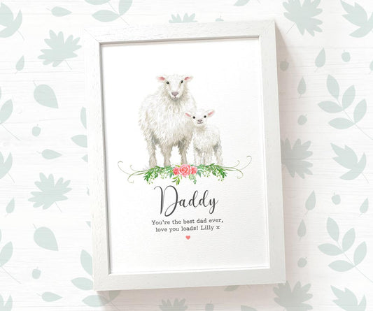 Thank You Personalised Name Gift Animal Prints Sheep Wall Art Custom Mothers Day Daughter Love Grandma