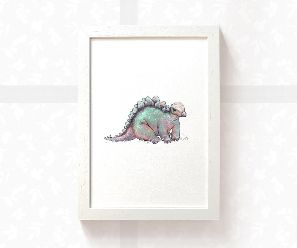 Stegosaurus Dinosaur Nursery Print
