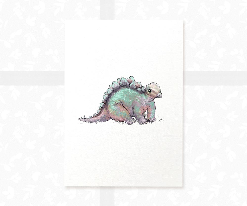 Stegosaurus Dinosaur Nursery Print