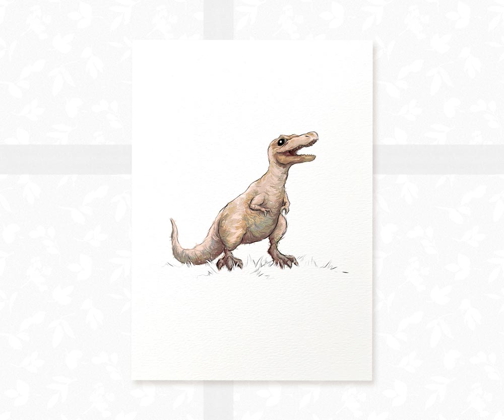 T-Rex Dinosaur Nursery Print