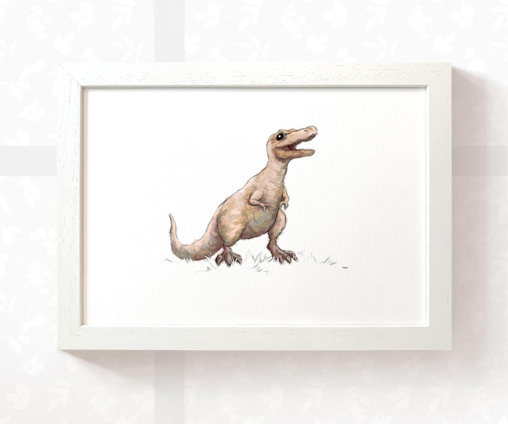 T-Rex Dinosaur Nursery Print