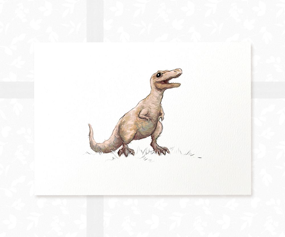 Dinosaur Nursery Prints New Baby Shower Gift Boy Girl Trex Childrens Wall Art Set Playroom Decor