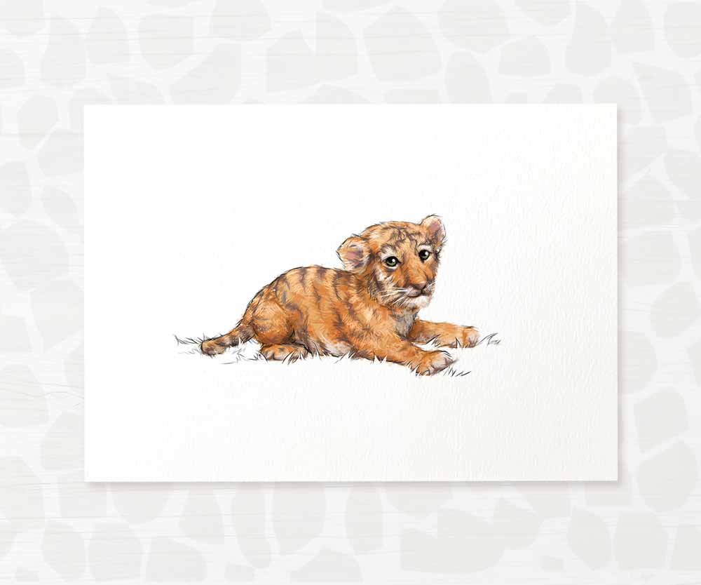 Safari Nursery Prints New Baby Shower Gift Boy Girl Tiger Animal Wall Art Set Playroom Decor
