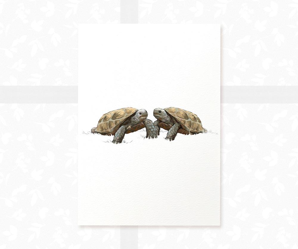 Tortoise Animal Nursery Print for Twins