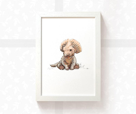 Triceratops Dinosaur Nursery Print