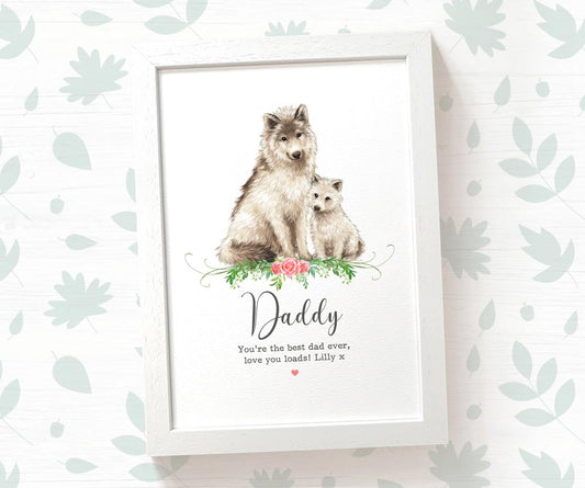 Thank You Personalised Name Gift Animal Prints Wolf Wall Art Custom Mothers Day Daughter Love Grandma