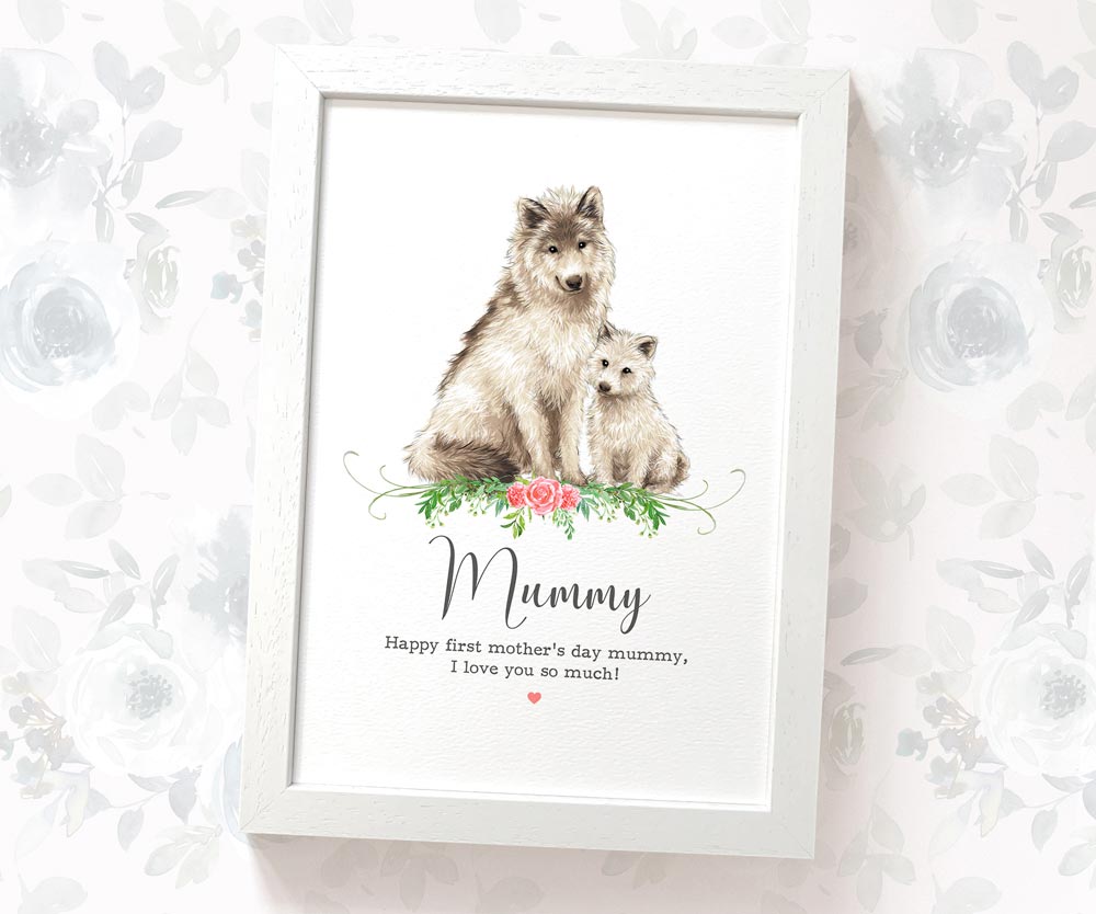 Thank You Personalised Name Gift Animal Prints Wolf Wall Art Custom Mothers Day Daughter Teacher Present