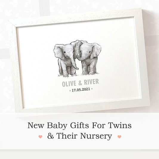 Personalised New Baby Animal Prints with Family Name, a Nursery Wall Art Gift